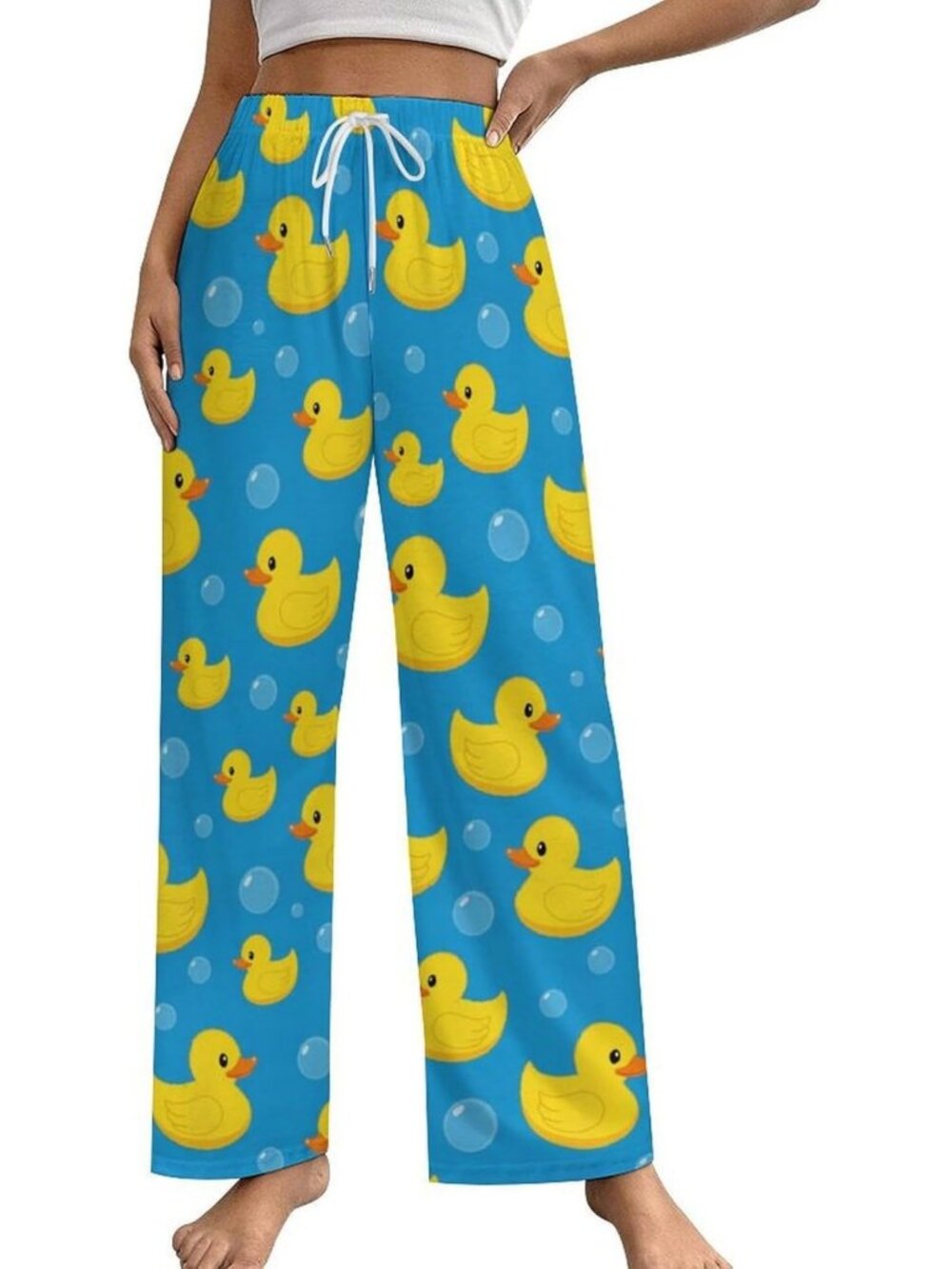 Cozy Women's Pajama Pants - Casual Lounge Bottoms with Pockets & Drawstring